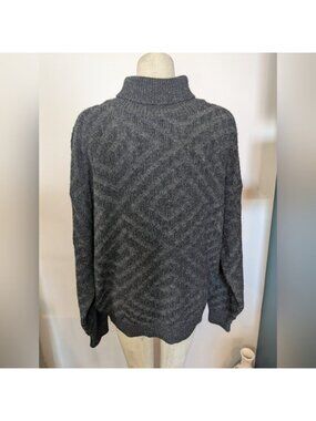 Giorgio Di Firenze Men's XL Italy Wool Blend Gray Knit turtle Neck Sweater
